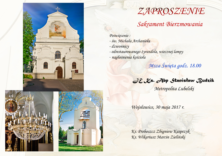 Zaproszenie na Bierzmowanie Zaproszenie na sakrament Bierzmowania